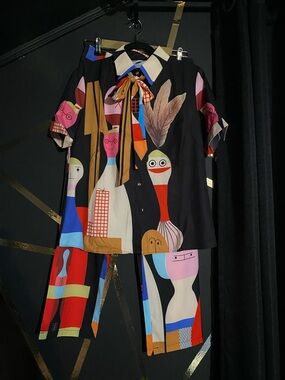 Colorful Abstract Graphic Two-Piece Set